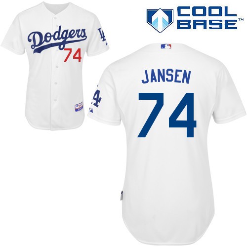 Brand Los Angeles Dodgers 74 Kenley Jansen White Cool Base MLB Jersey Baseball MLB Jerseys